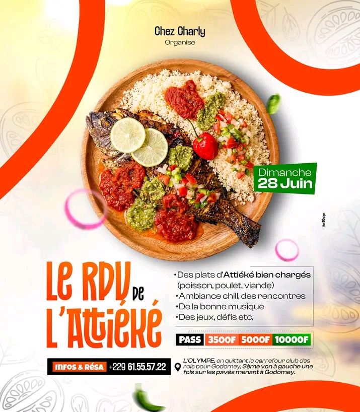 Affiche officielle Le RDV de l'Attiéké – Dimanche 28 Juin